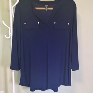 Jones New York Deep Blue Blouse
